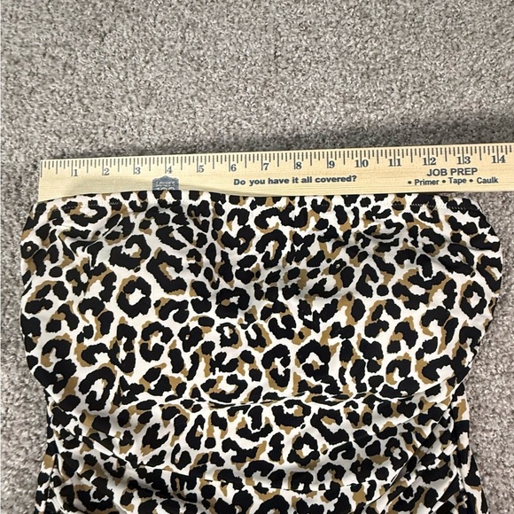 Leopard Swimsuit women’s J. crew one price strapless bathing suit M like new - Picture 2 of 7